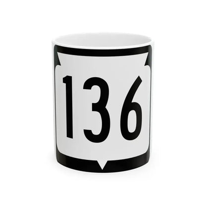 WIS 136 (Wisconsin) (Road Sign) White Coffee Mug 11oz - Go Mug Yourself