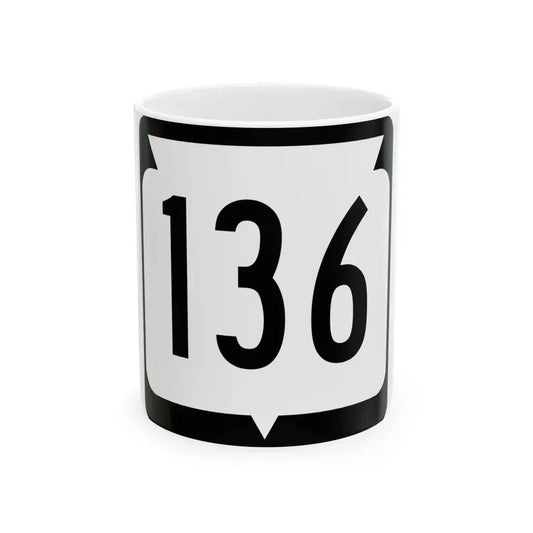 WIS 136 (Wisconsin) (Road Sign) White Coffee Mug 11oz - Go Mug Yourself