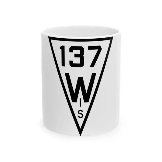 WIS 137 1927 (Wisconsin) (Road Sign) White Coffee Mug 11oz - Go Mug Yourself