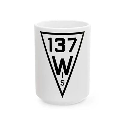 WIS 137 1927 (Wisconsin) (Road Sign) White Coffee Mug 15oz - Go Mug Yourself