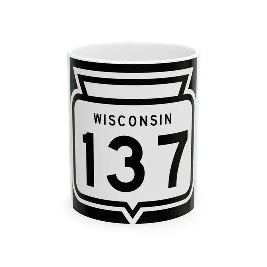 WIS 137 1958 (Wisconsin) (Road Sign) White Coffee Mug 11oz - Go Mug Yourself