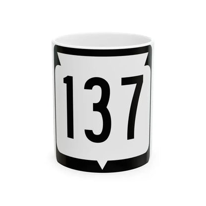 WIS 137 (Wisconsin) (Road Sign) White Coffee Mug 11oz - Go Mug Yourself