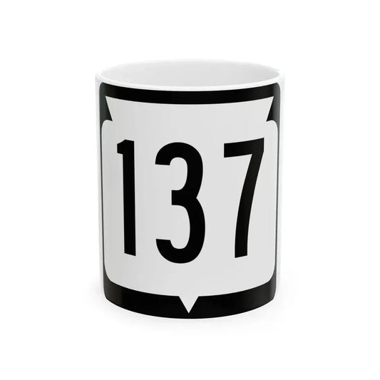 WIS 137 (Wisconsin) (Road Sign) White Coffee Mug 11oz - Go Mug Yourself