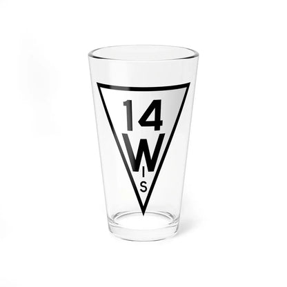 WIS 14 1927 (Wisconsin) (Road Sign) Pint Glass 16oz 16oz - Go Mug Yourself
