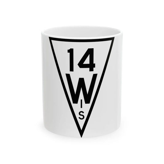 WIS 14 1927 (Wisconsin) (Road Sign) White Coffee Mug 11oz - Go Mug Yourself