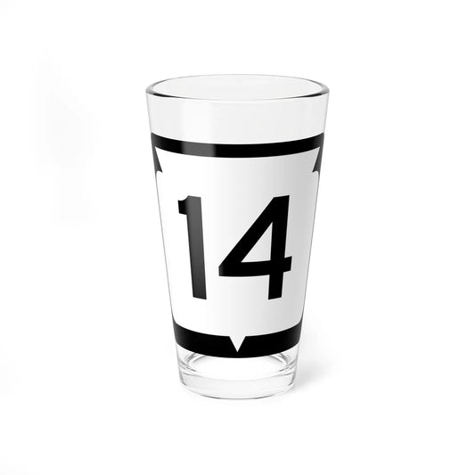 WIS 14 (Wisconsin) (Road Sign) Pint Glss 16oz 16oz - Go Mug Yourself