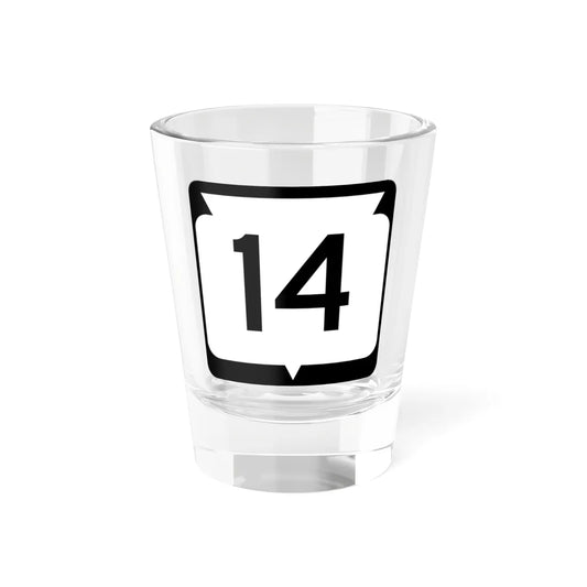 WIS 14 (Wisconsin) (Road Sign) Shot Glass 1.5oz 1.5oz - Go Mug Yourself