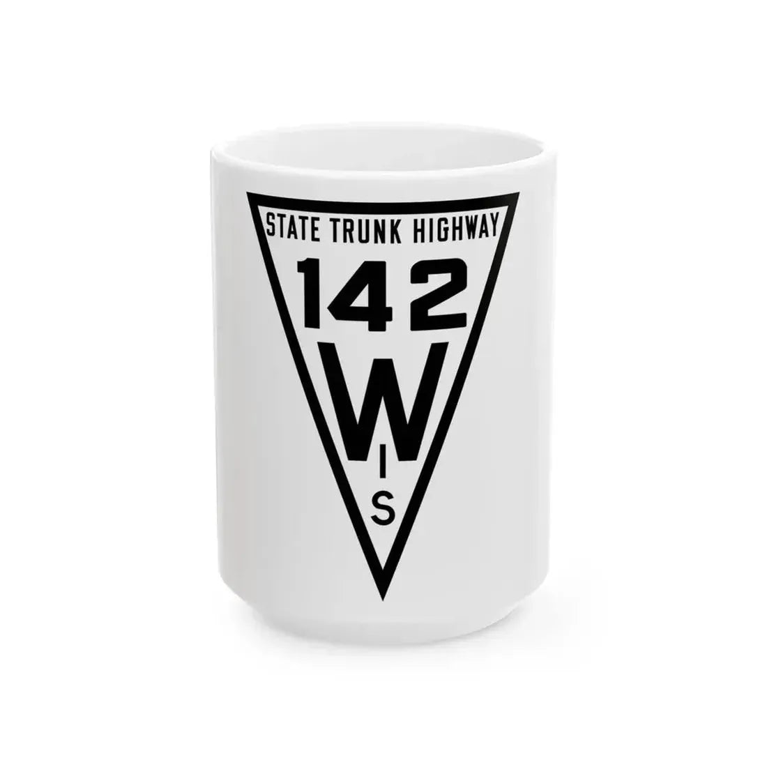 WIS 142 1919 (Wisconsin) (Road Sign) White Coffee Mug 15oz - Go Mug Yourself
