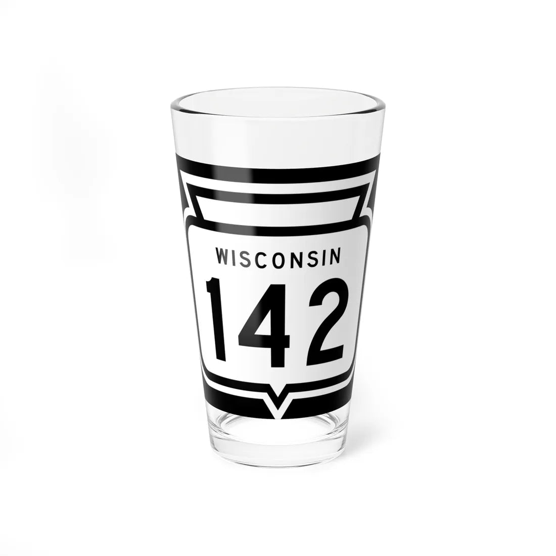 WIS 142 1958 (Wisconsin) (Road Sign) Pint Glss 16oz 16oz - Go Mug Yourself