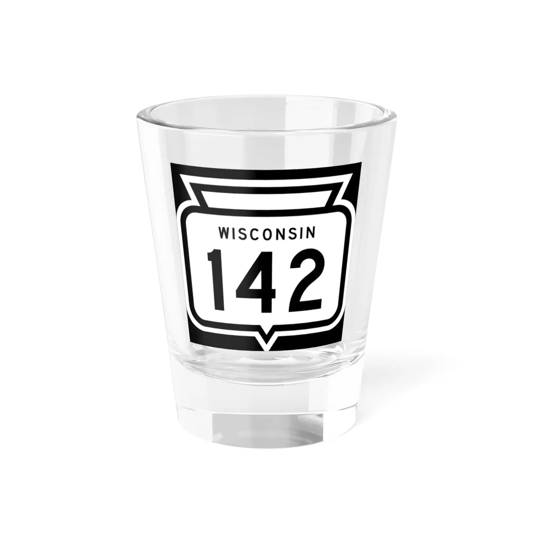WIS 142 1958 (Wisconsin) (Road Sign) Shot Glass 1.5oz 1.5oz - Go Mug Yourself