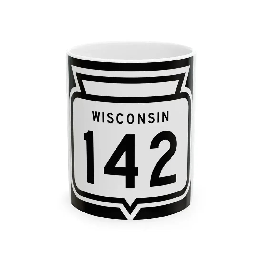 WIS 142 1958 (Wisconsin) (Road Sign) White Coffee Mug 11oz - Go Mug Yourself
