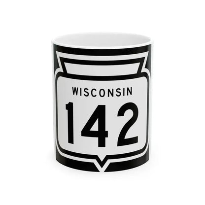 WIS 142 1958 (Wisconsin) (Road Sign) White Coffee Mug 11oz - Go Mug Yourself