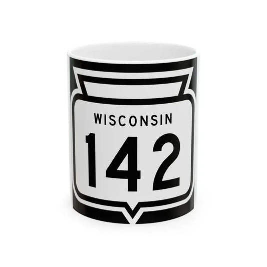 WIS 142 1958 (Wisconsin) (Road Sign) White Coffee Mug 11oz - Go Mug Yourself