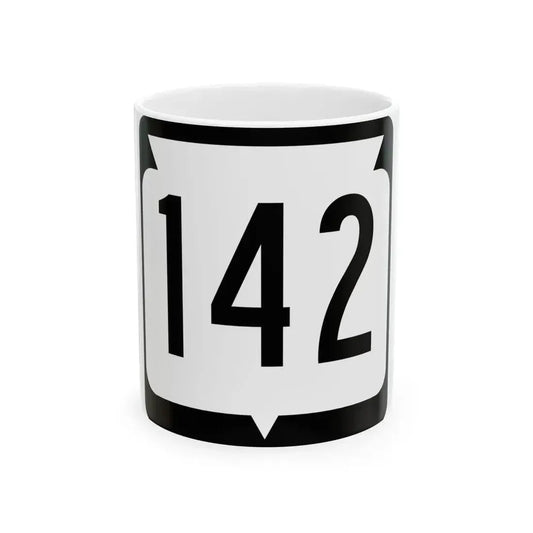 WIS 142 (Wisconsin) (Road Sign) White Coffee Mug 11oz - Go Mug Yourself