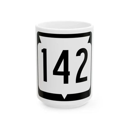 WIS 142 (Wisconsin) (Road Sign) White Coffee Mug 15oz - Go Mug Yourself