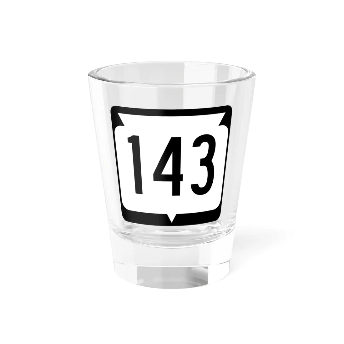 WIS 143 (Wisconsin) (Road Sign) Shot Glass 1.5oz 1.5oz - Go Mug Yourself
