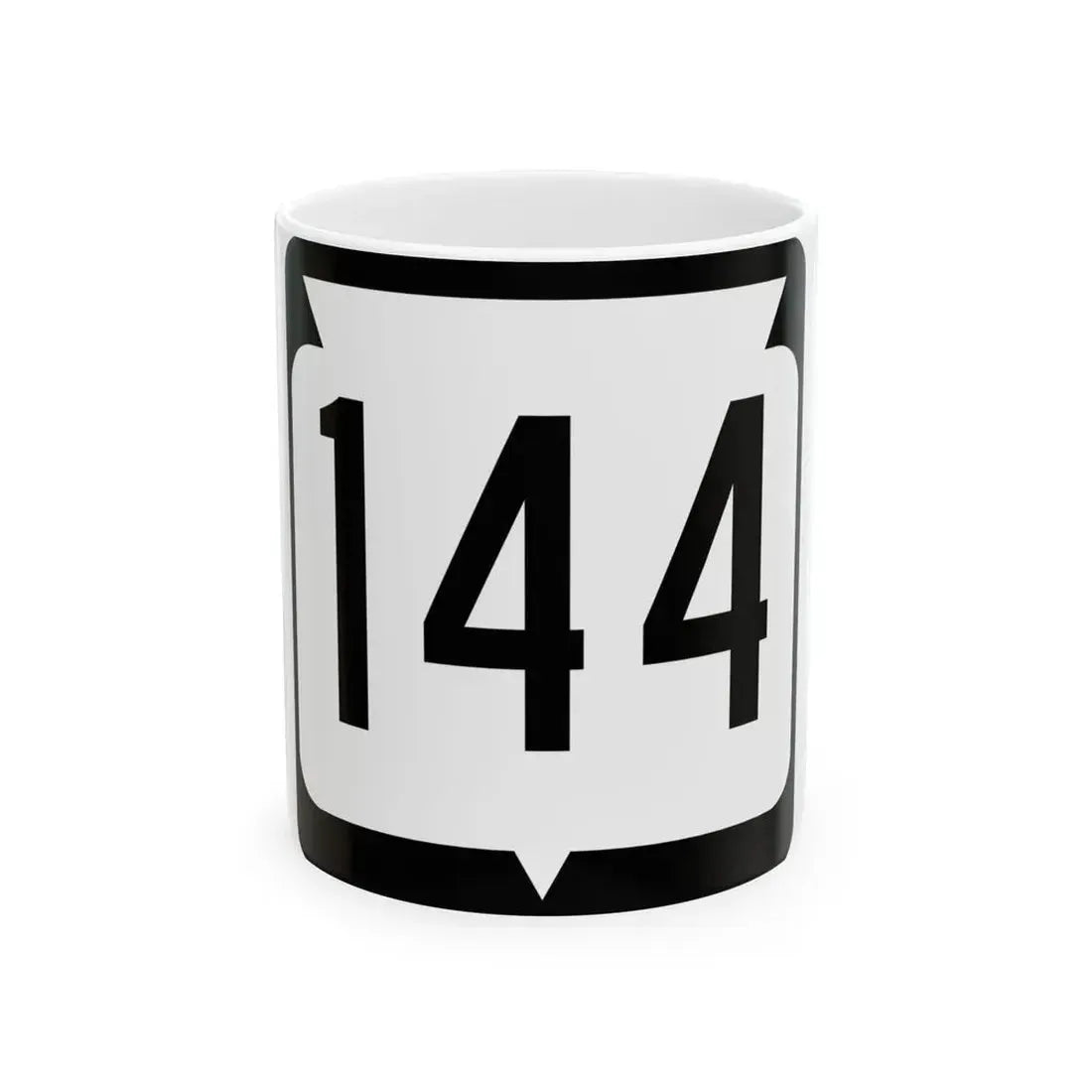 WIS 144 (Wisconsin) (Road Sign) White Coffee Mug 11oz - Go Mug Yourself