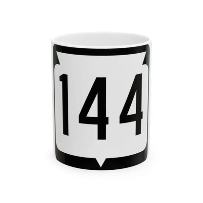 WIS 144 (Wisconsin) (Road Sign) White Coffee Mug 11oz - Go Mug Yourself