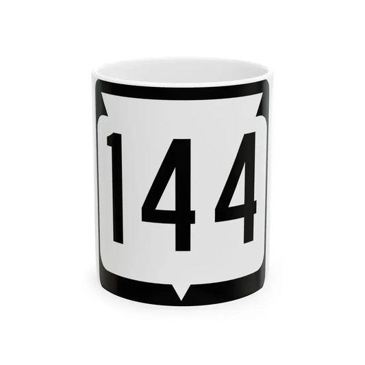 WIS 144 (Wisconsin) (Road Sign) White Coffee Mug 11oz - Go Mug Yourself