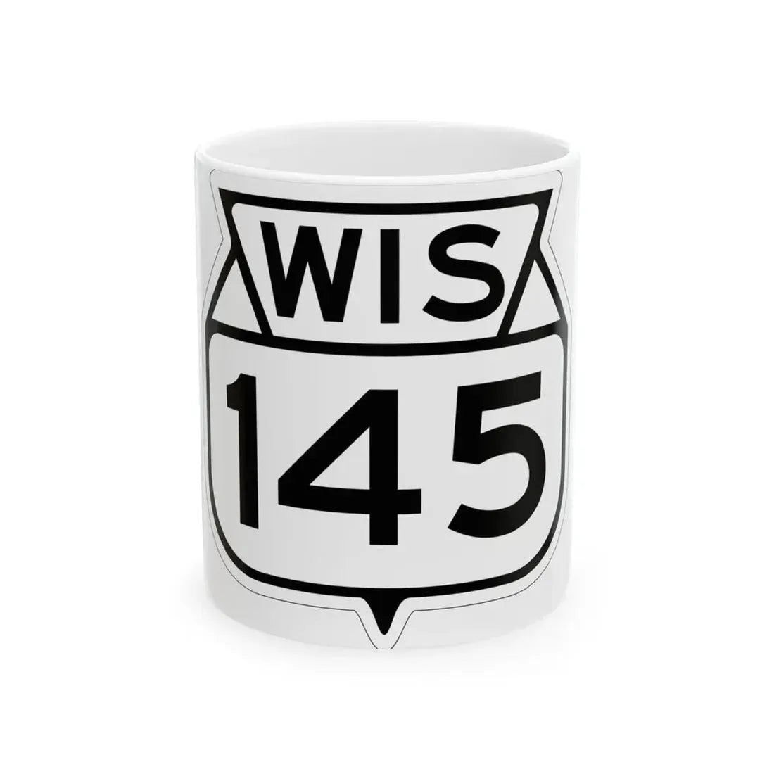 WIS 145 1949 (Wisconsin) (Road Sign) White Coffee Mug 11oz - Go Mug Yourself