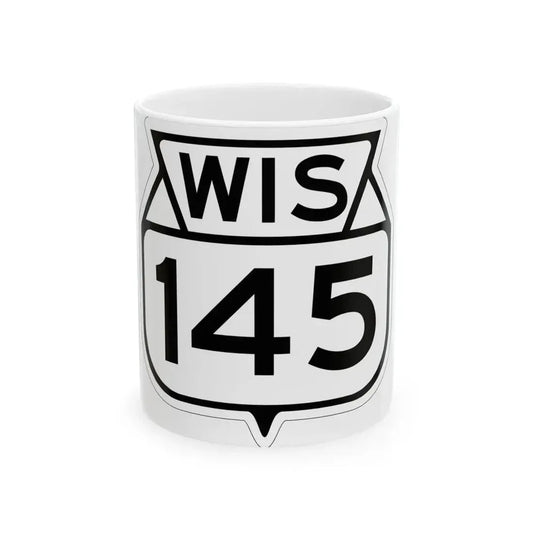 WIS 145 1949 (Wisconsin) (Road Sign) White Coffee Mug 11oz - Go Mug Yourself