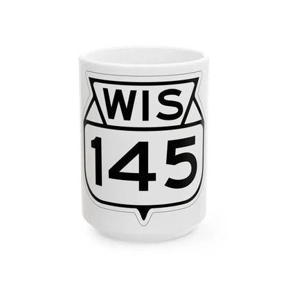 WIS 145 1949 (Wisconsin) (Road Sign) White Coffee Mug 15oz - Go Mug Yourself
