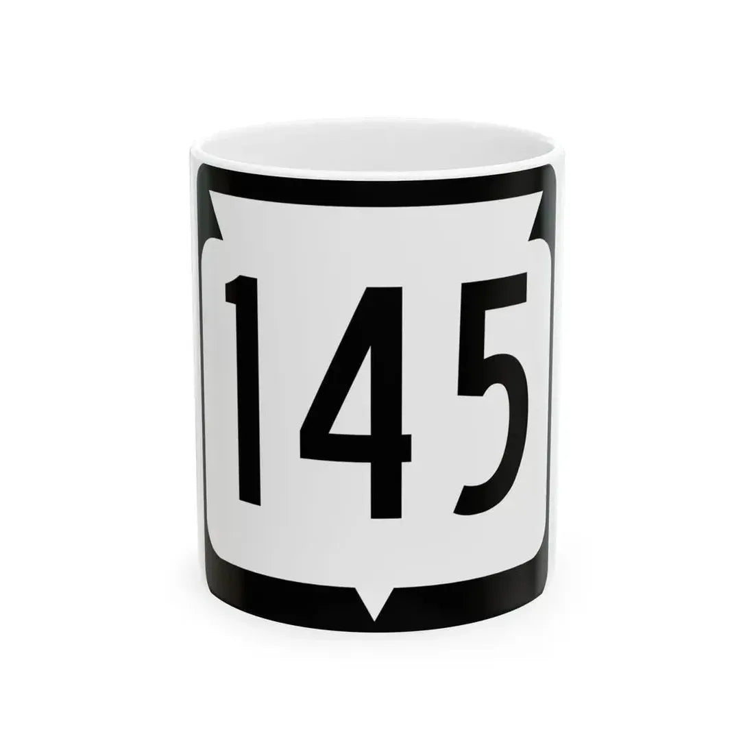 WIS 145 (Wisconsin) (Road Sign) White Coffee Mug 11oz - Go Mug Yourself