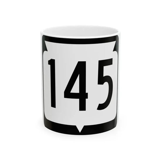 WIS 145 (Wisconsin) (Road Sign) White Coffee Mug 11oz - Go Mug Yourself