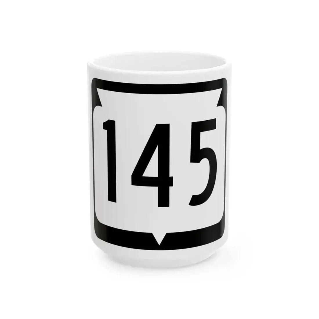 WIS 145 (Wisconsin) (Road Sign) White Coffee Mug 15oz - Go Mug Yourself