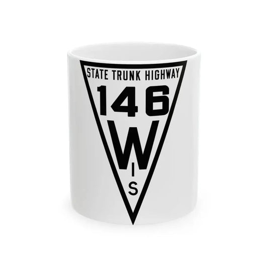 WIS 146 1919 (Wisconsin) (Road Sign) White Coffee Mug 11oz - Go Mug Yourself