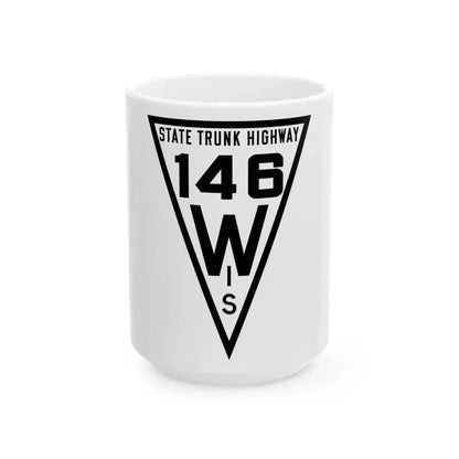 WIS 146 1919 (Wisconsin) (Road Sign) White Coffee Mug 15oz - Go Mug Yourself