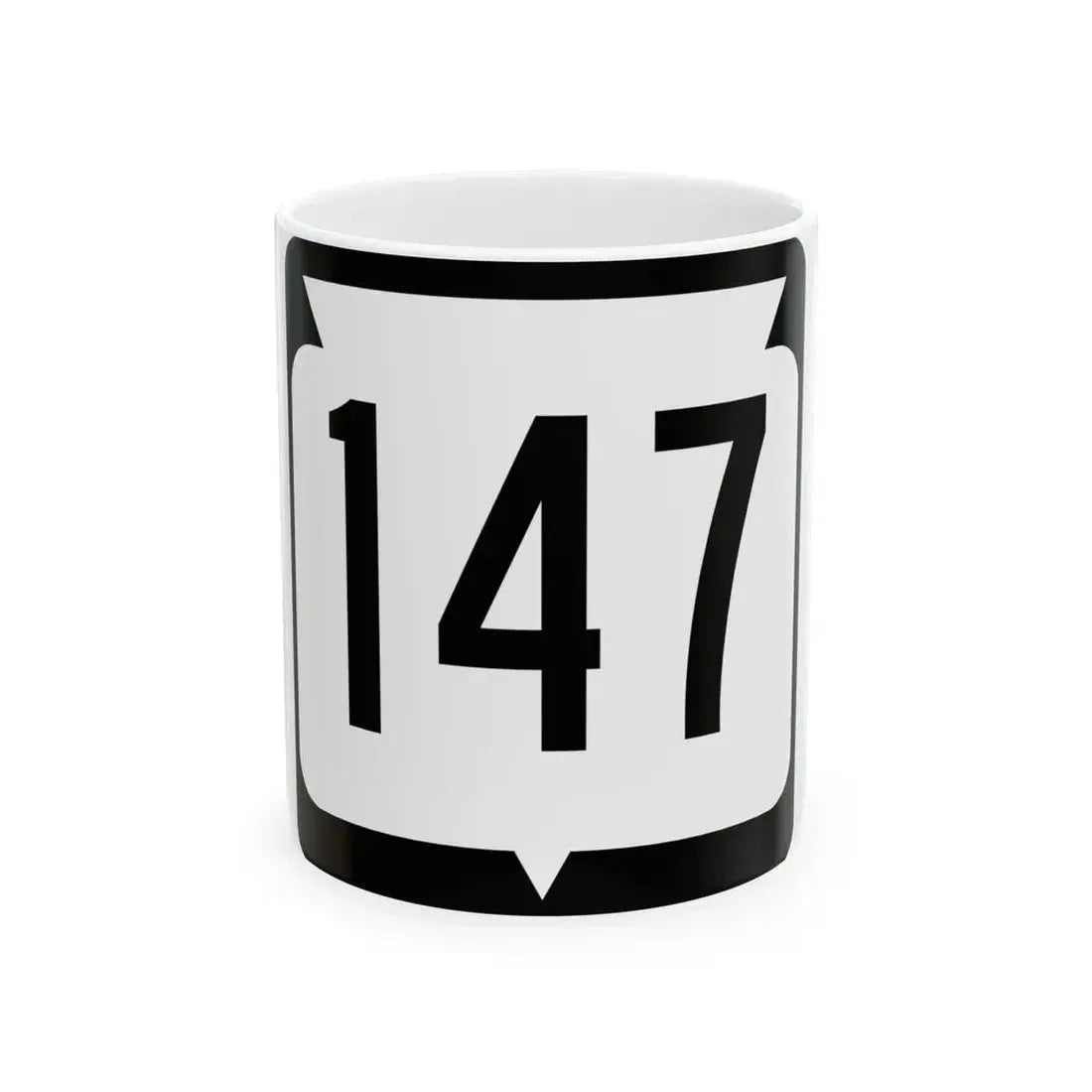 WIS 147 (Wisconsin) (Road Sign) White Coffee Mug 11oz - Go Mug Yourself