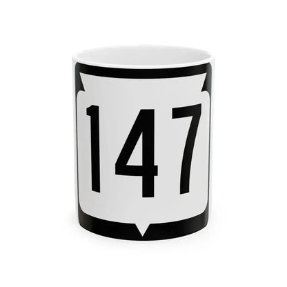 WIS 147 (Wisconsin) (Road Sign) White Coffee Mug 11oz - Go Mug Yourself