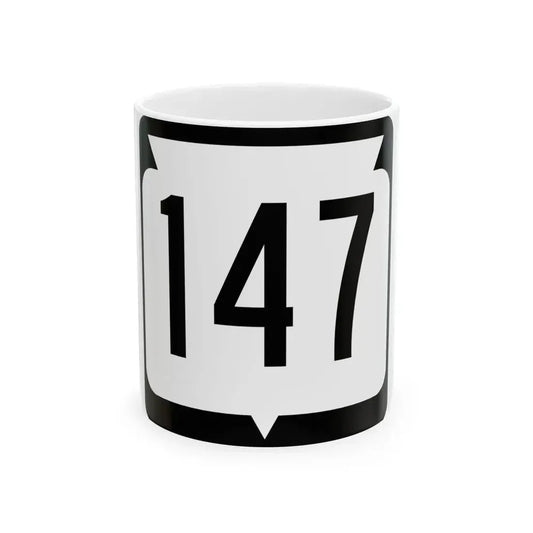 WIS 147 (Wisconsin) (Road Sign) White Coffee Mug 11oz - Go Mug Yourself