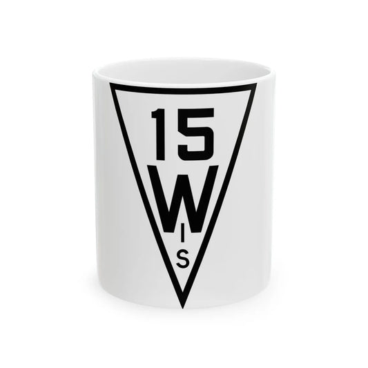 WIS 15 1927 (Wisconsin) (Road Sign) White Coffee Mug 11oz - Go Mug Yourself