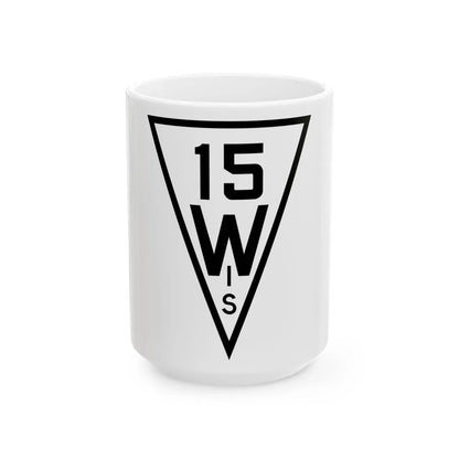 WIS 15 1927 (Wisconsin) (Road Sign) White Coffee Mug 15oz - Go Mug Yourself
