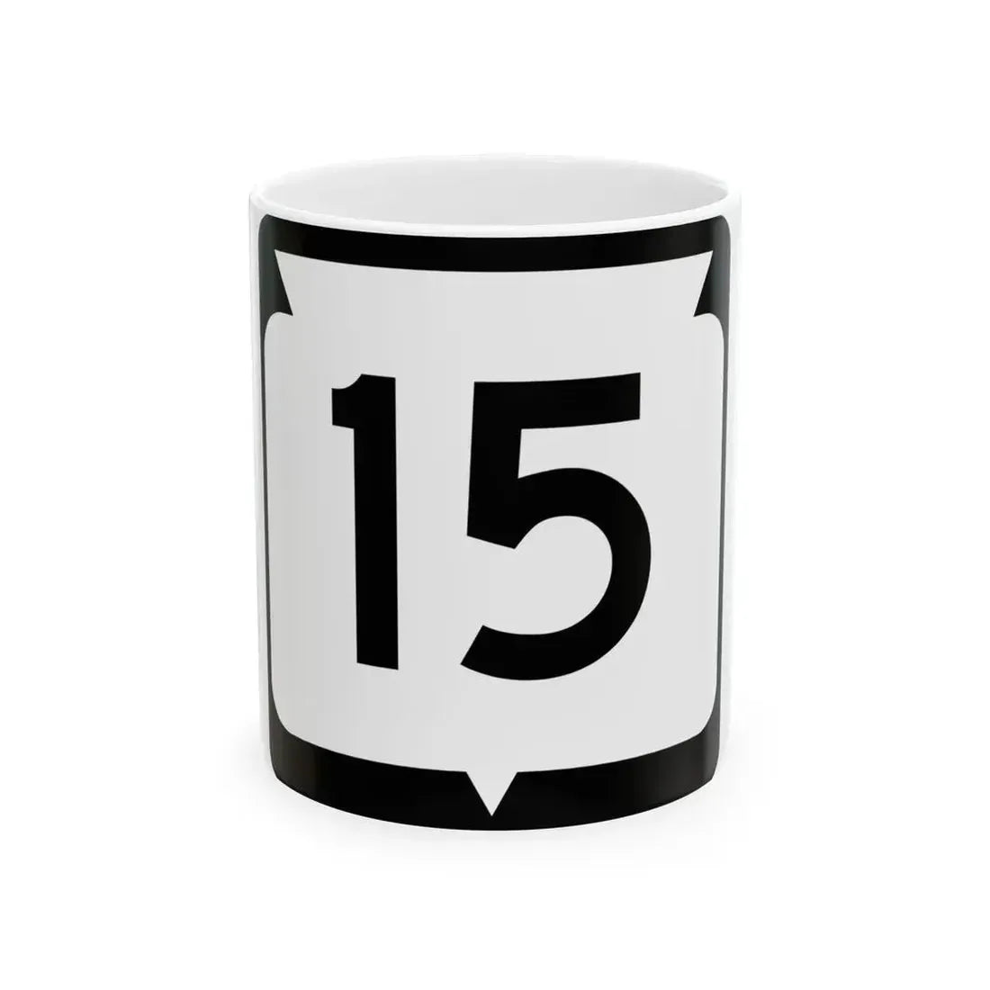 WIS 15 (Wisconsin) (Road Sign) White Coffee Mug 11oz - Go Mug Yourself