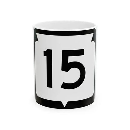 WIS 15 (Wisconsin) (Road Sign) White Coffee Mug 11oz - Go Mug Yourself