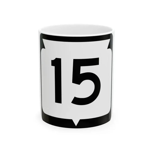 WIS 15 (Wisconsin) (Road Sign) White Coffee Mug 11oz - Go Mug Yourself