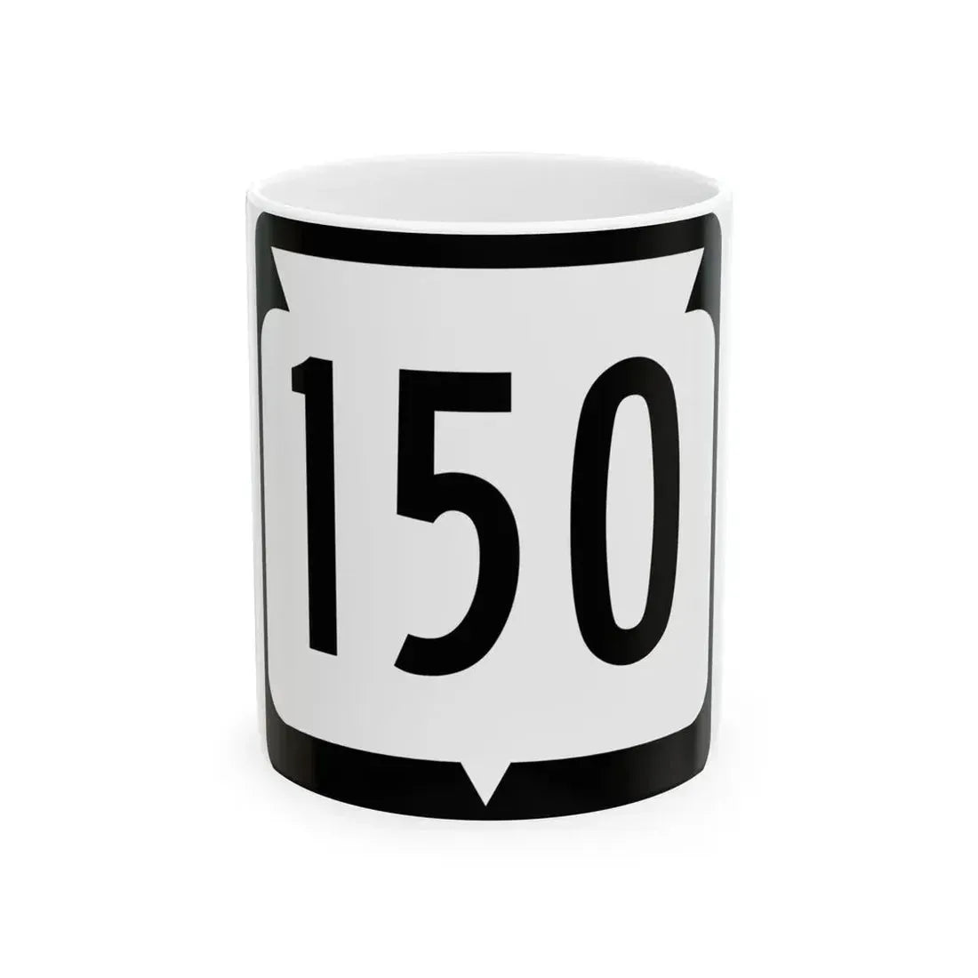 WIS 150 (Wisconsin) (Road Sign) White Coffee Mug 11oz - Go Mug Yourself