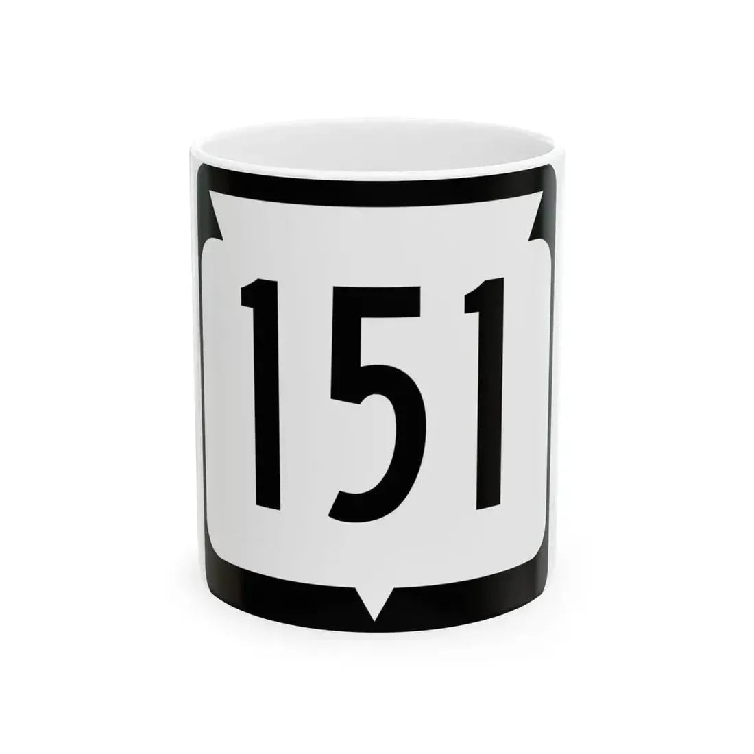WIS 151 (Wisconsin) (Road Sign) White Coffee Mug 11oz - Go Mug Yourself