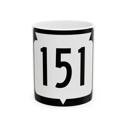 WIS 151 (Wisconsin) (Road Sign) White Coffee Mug 11oz - Go Mug Yourself