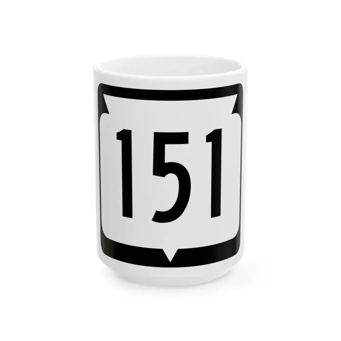 WIS 151 (Wisconsin) (Road Sign) White Coffee Mug 15oz - Go Mug Yourself
