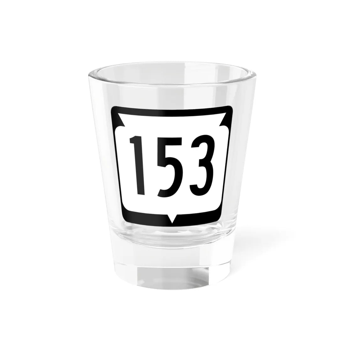 WIS 153 (Wisconsin) (Road Sign) Shot Glass 1.5oz 1.5oz - Go Mug Yourself