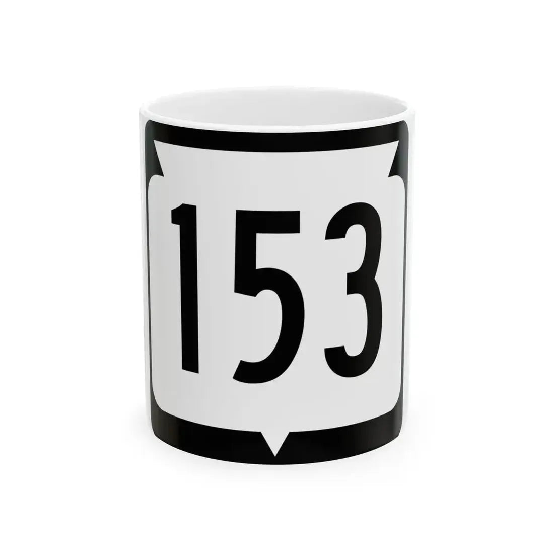 WIS 153 (Wisconsin) (Road Sign) White Coffee Mug 11oz - Go Mug Yourself