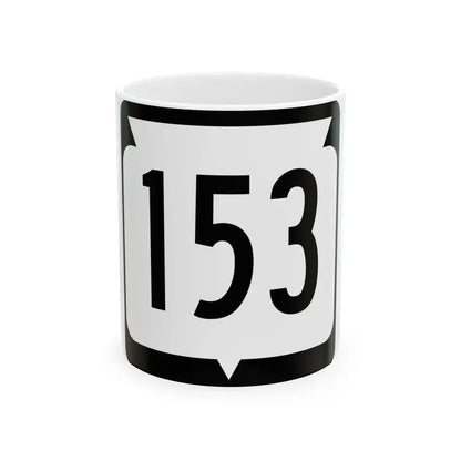 WIS 153 (Wisconsin) (Road Sign) White Coffee Mug 11oz - Go Mug Yourself