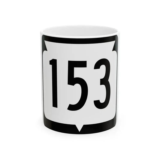 WIS 153 (Wisconsin) (Road Sign) White Coffee Mug 11oz - Go Mug Yourself