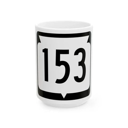 WIS 153 (Wisconsin) (Road Sign) White Coffee Mug 15oz - Go Mug Yourself