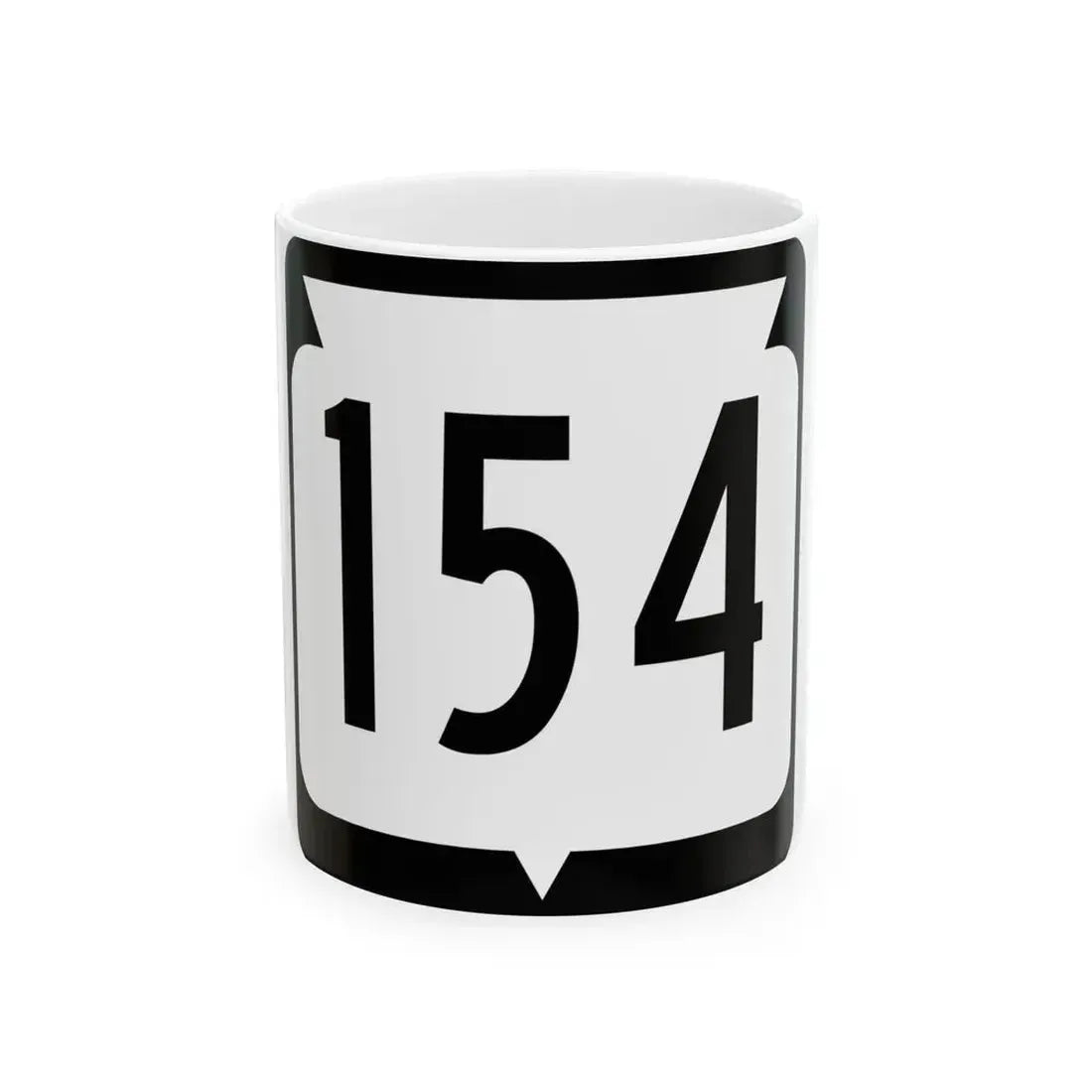 WIS 154 (Wisconsin) (Road Sign) White Coffee Mug 11oz - Go Mug Yourself