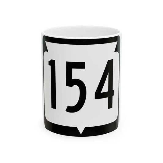WIS 154 (Wisconsin) (Road Sign) White Coffee Mug 11oz - Go Mug Yourself